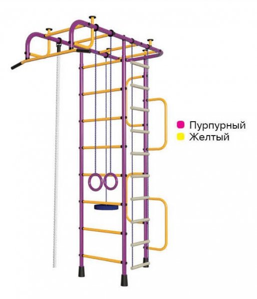 Детский спортивный комплекс Пионер 3М пурпурно/жёлтый