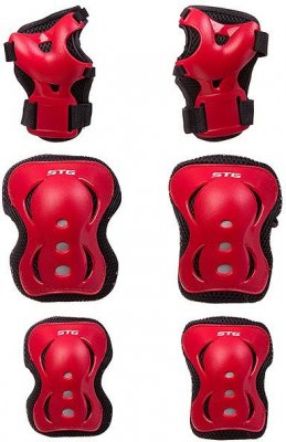 Комплект защиты для колен и локтей STG красный