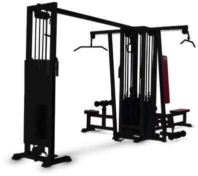 Barbell МВ 3.16 4-х позиционная станция с перекрестной тягой (грузоблок) чёрный