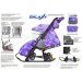 Санки-коляска SNOW GALAXY LUXE Елки на фиолетовом на больших мягких колесах+сумка+муфта 