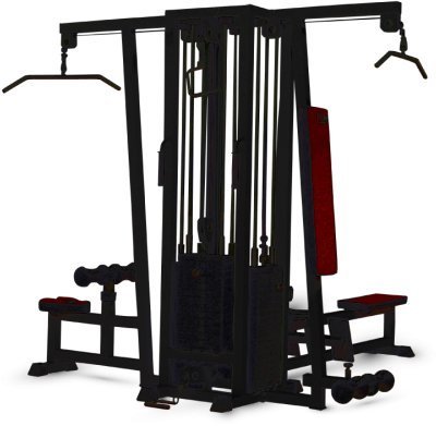 Barbell МВ 3.16.1 4-х позиционная станция с одинарной блочной рамкой (грузоблок) чёрный