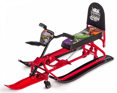 Детский снегокат-трансформер с колесиками и спинкой Small Rider Snow Comet 2 (красный)