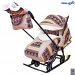 Санки-коляска SNOW GALAXY LUXE Скандинавия коричневая на больших мягких колесах+сумка+муфта