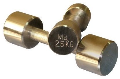 Гантель Barbell 2,5 кг неразборная фитнесс хром