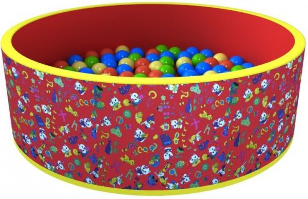 Сухой бассейн «Веселая поляна» 100 шариков, цвет красный