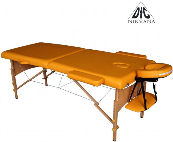 Массажный стол DFC NIRVANA, Relax, дерев. ножки, цвет горчичный (Mustard)